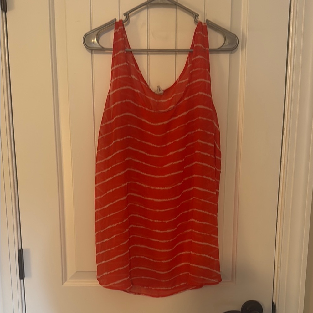 Old Navy Orange Red Sleeveless shear Tank Top